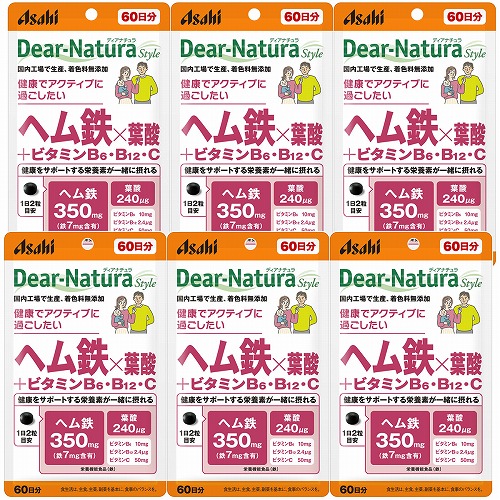 ディアナチュラ スタイル ヘム鉄×葉酸+ビタミンB6・B12・C 120粒入り×6個セット