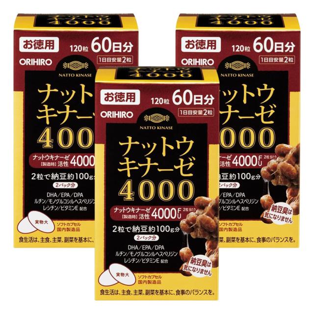 ナットウキナーゼ4000 60日分 120粒×3個セット