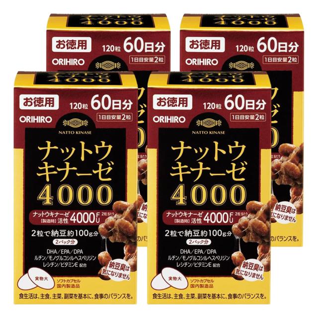 ナットウキナーゼ4000 60日分 120粒×4個セット