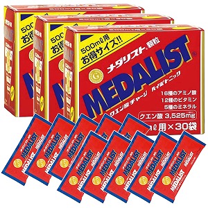 メダリスト 500mL用 （15g×30袋入）×3個セット+サンプル10袋付き アリスト クエン酸チャージ 送料無料の通販は 14,580円