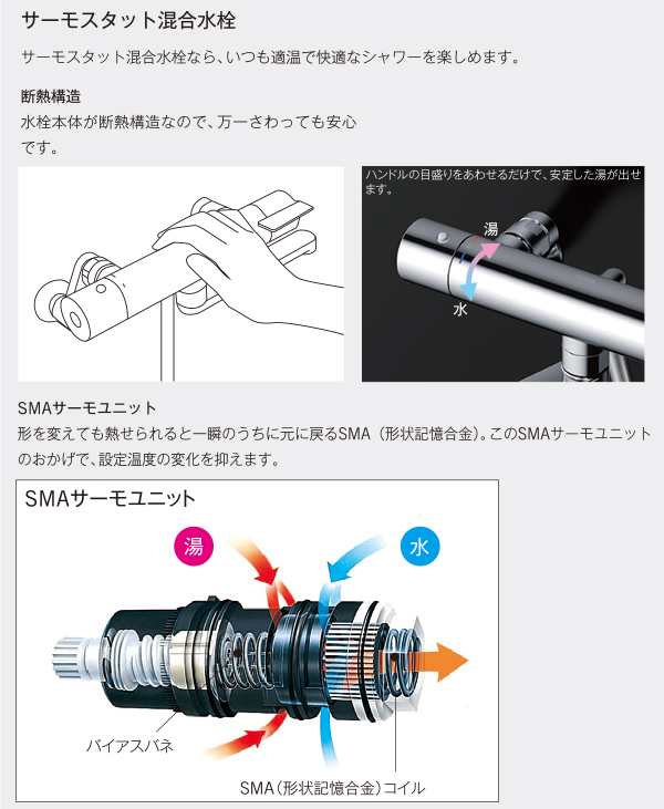 TOTO 浴室用壁付サーモスタット混合水栓 寒冷地用 TBY01403Z 節水