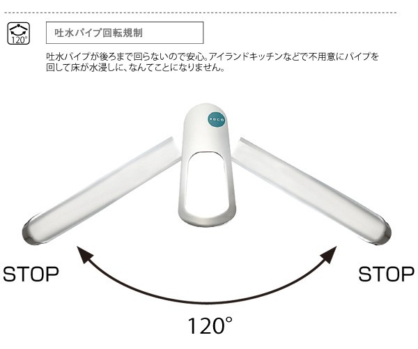 SANEI キッチン用 シングルワンホール分岐混合栓 分岐口付 上面施工 - 2