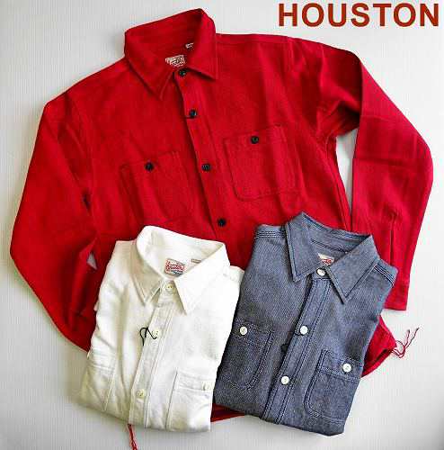 ヒューストン 長袖シャツ ワークシャツ HOUSTON SOLID WORK SHIRTS/M ...