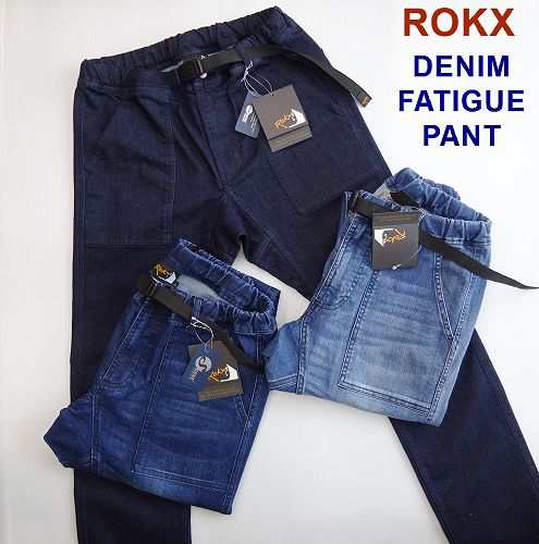 ROKX ロックス ストレッチデニム ファティーグパンツ クライミングパンツ DENIM FATIGUE PANTS  RXMS191008/ネコポスで送料無料｜au PAY マーケット