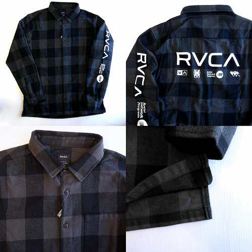 SALE!ルーカ RVCA チェック ロングスリーブシャツ 長袖 ネルシャツ 