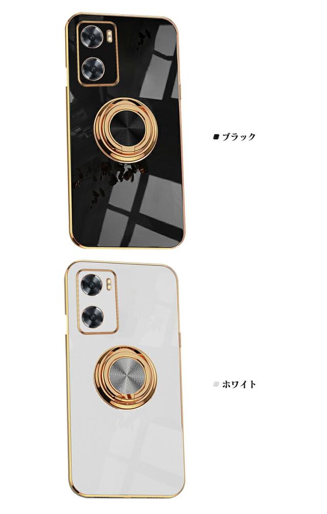 OPPO A77 ケース カバー 一体型リング付き TPU ストラップホール