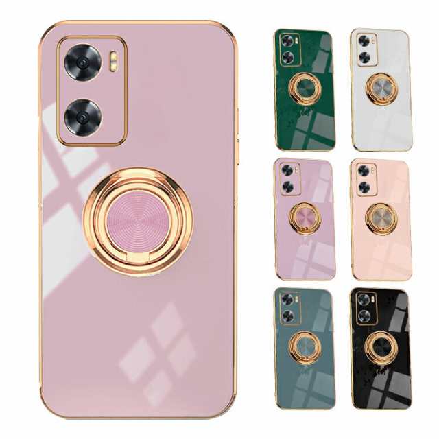 OPPO A77 ケース カバー 一体型リング付き TPU ストラップホール