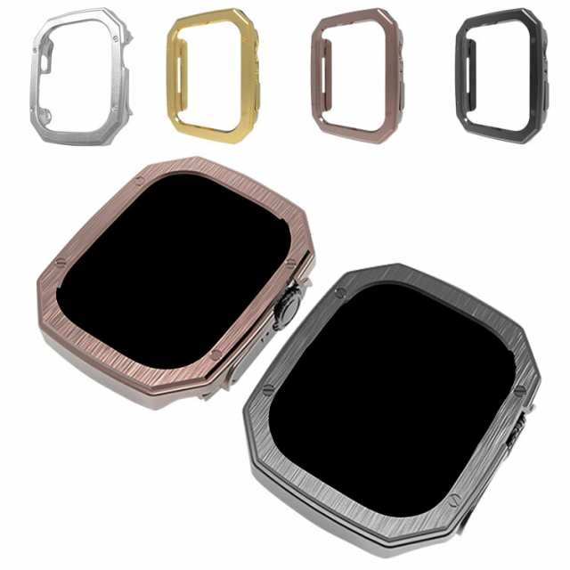 Apple Watch Ultra 2 ケース バンパー ヘアライン メタル調 金属 Apple Watch Ultra 2 ケース バンパー ヘアライン メタル調 金属