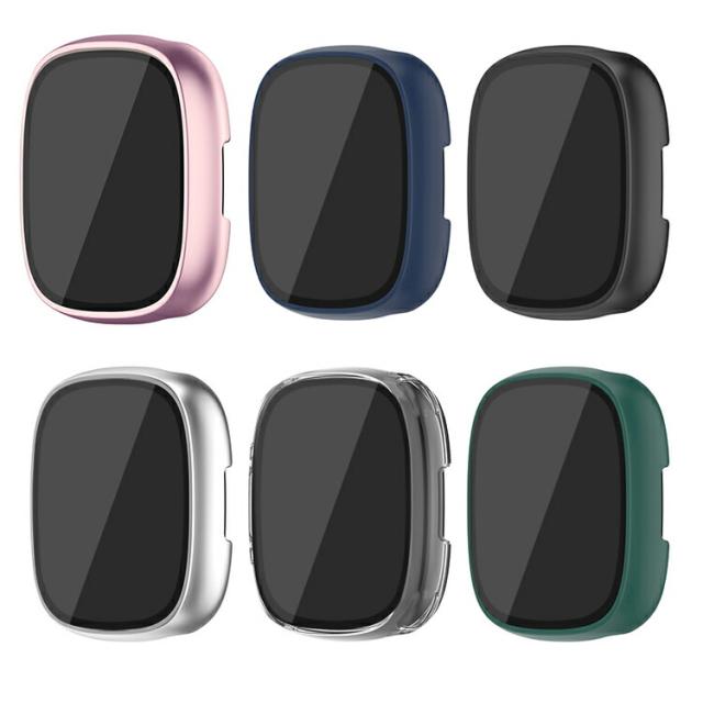 Fitbit Versa4 ケース Fitbit sense2 カバー 強化ガラス (ガラス 