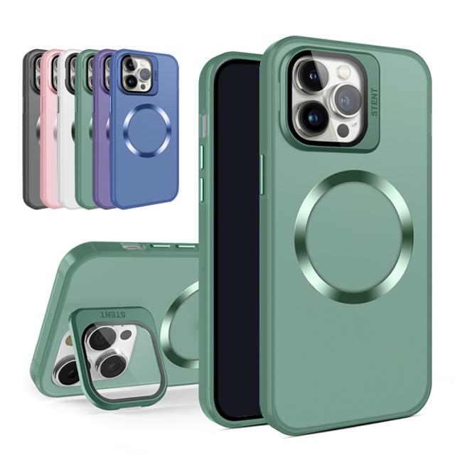 iPhone 15 Pro ケース 強化ガラス カメラスタンド KELLCASE【カメラレンズ保護・スタンド+覗き見防止+MagSafe対応