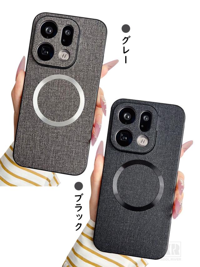 OPPO Find X9 ケース 耐衝撃 カバー キャンバス調 PUレザー Qi充電