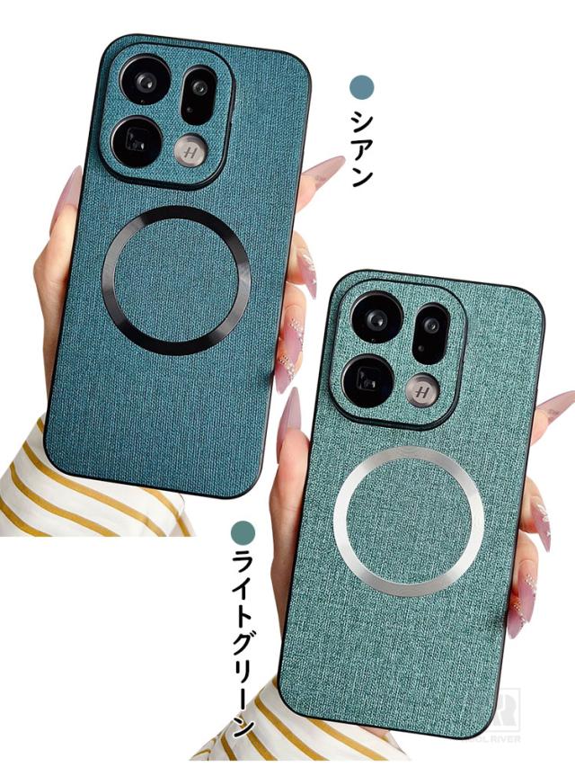 OPPO Find X9 ケース 耐衝撃 カバー キャンバス調 PUレザー Qi充電