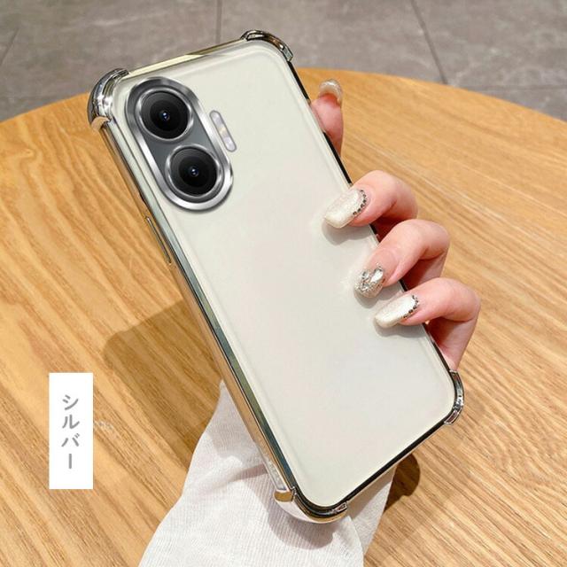 POCO F7 クリアケース 耐衝撃 カメラ保護あり カバー メッキ TPU 透明