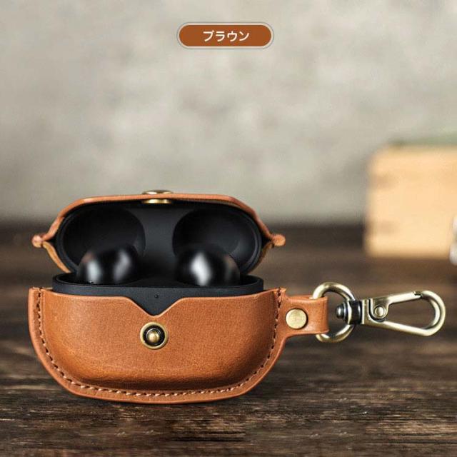 SONY WF-1000XM5 ケース PUレザー カバー ビンテージ風 シンプル