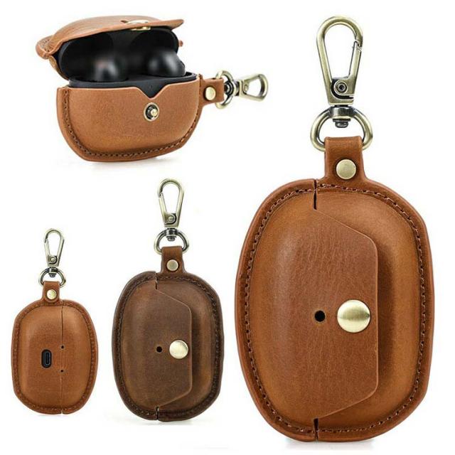 SONY WF-1000XM5 カバー付き SONY WF-1000XM5 ケース PUレザー カバー ビンテージ風 シンプル