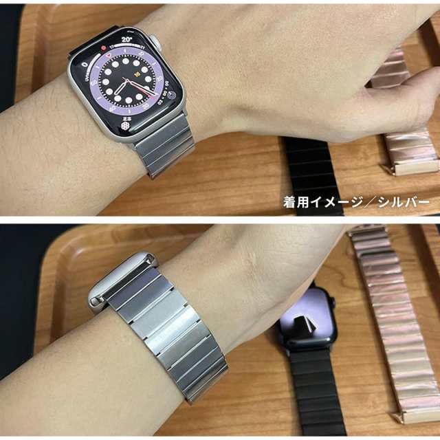 Apple Watch 磁力レザーバンド 38 40 41mm対応 茶色 - 時計