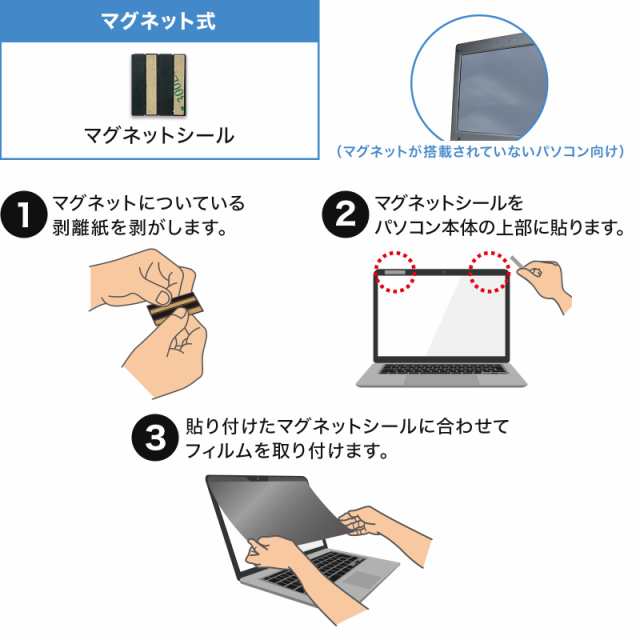 ノートパソコン 覗き見防止フィルム 保護フィルム 装着具 プライバシー