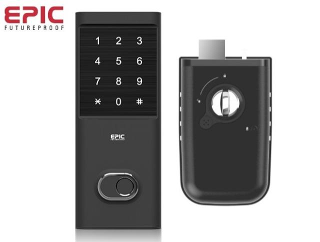 電子錠 開き戸 アプリ対応 暗証番号 指紋 カード リモコン [Flassa 3D] EPIC エピック 玄関 家庭 戸建 マンション 店舗 オフィス 防犯 セキュリティ 簡単設置 鍵 カギ スマートロック フロント 出入口の通販は