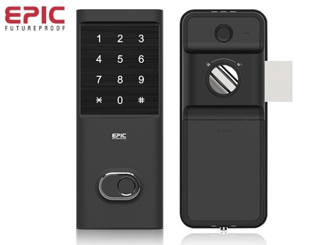 電子錠 開き戸 アプリ対応 暗証番号 指紋 カード リモコン [Flassa 5D] EPIC エピック 玄関 家庭 戸建 マンション 店舗 オフィス 防犯 セキュリティ 簡単設置 鍵 カギ スマートロック フロント 出入口の通販は 51,000円