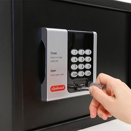 ホテル金庫 デジタルテンキー式 [H25CS] ディプロマット テンキー 暗証番号 小型 ホテル 旅館 宿泊施設 客室用 一時保管庫 業務用 防犯 金庫 貴重品_3