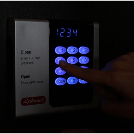 ホテル金庫 デジタルテンキー式 [H25CS] ディプロマット テンキー 暗証番号 小型 ホテル 旅館 宿泊施設 客室用 一時保管庫 業務用 防犯 金庫 貴重品_4