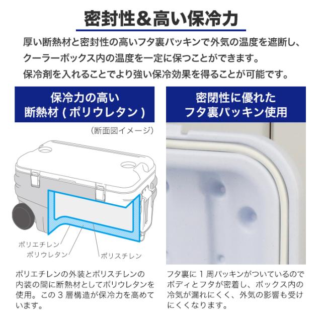 クーラーボックス 80L キャスター付き [FL-C080] 大容量 アウトドア
