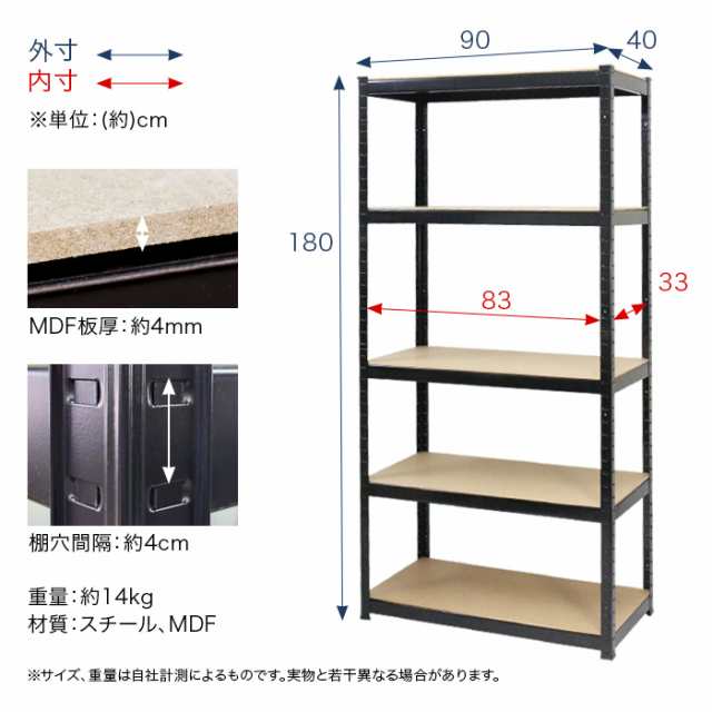 スチール5段ラック 耐荷重150kg [KTC018] SIS 収納 棚 シェルフ