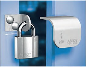 ロッキングプレート 12mmシャックルホール [PL202] ABLOY 防犯 高耐久 頑丈 倉庫 現場 ロッカー ガレージ 工具 左開き用の通販は南京錠