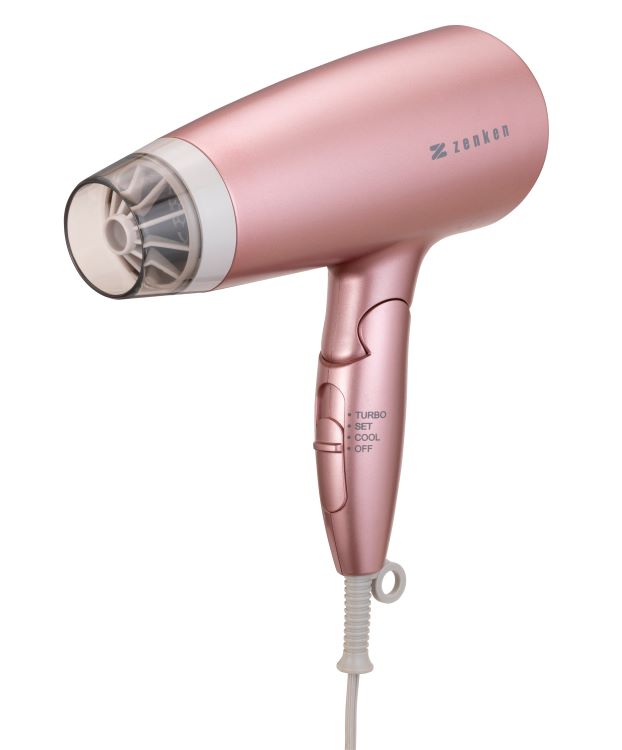 電磁波低減 ドライヤー [ZD-750] ゼンケン 大風量 速乾美容 ヘアケア 髪 60℃ 低温風 遠赤外線 ホワイト ピンク_4