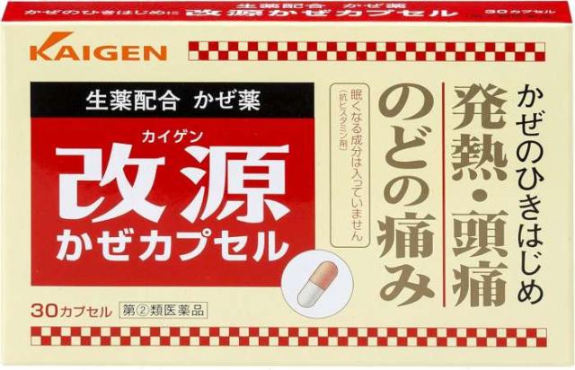★【第(2)類医薬品】改源かぜカプセル 30カプセル [【メール便(送料込)】※代引・日時・時間・他の商品と同時購入は同梱は不可]