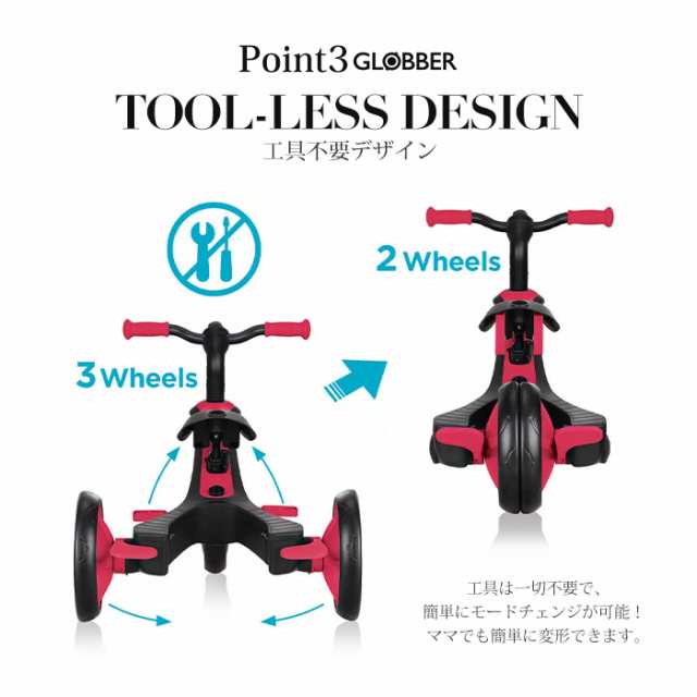 GLOBBER エクスプローラートライク 4in1 キッズ 三輪車 子供用 キック