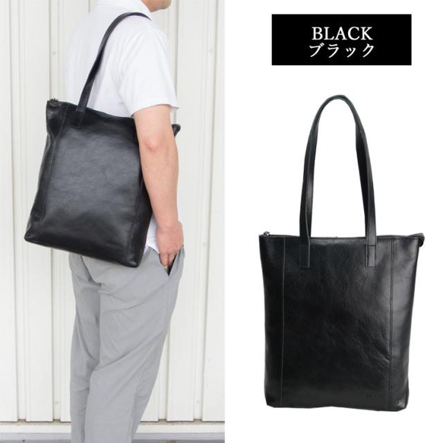 トートバッグ メンズ 本革 ah 縦長 ファスナー スリム 薄型 ブランド