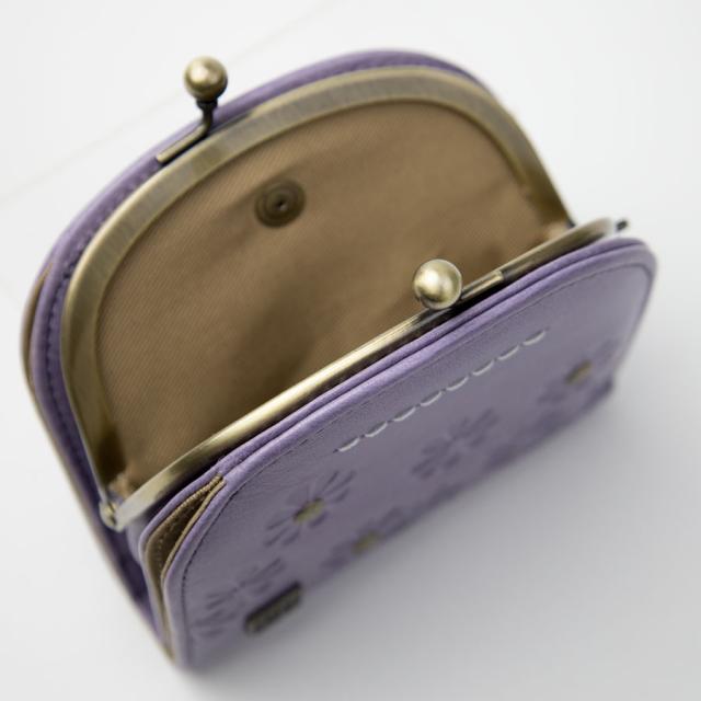 二つ折り財布 レディース 本革 革 レザー がま口財布 小銭入れ