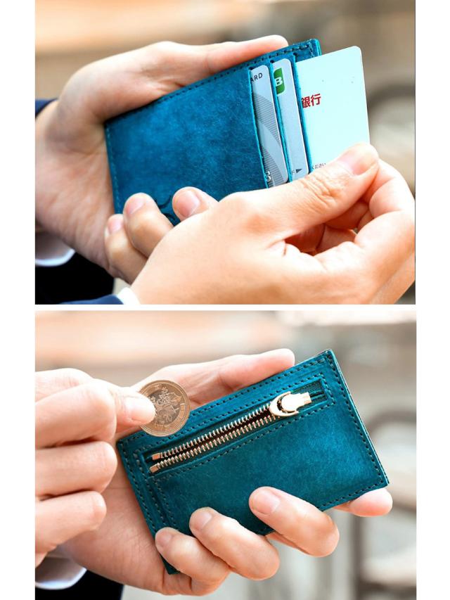 ミニ財布 メンズ 本革 ブランド 薄い ファスナー 小銭入れ 本革ミニ