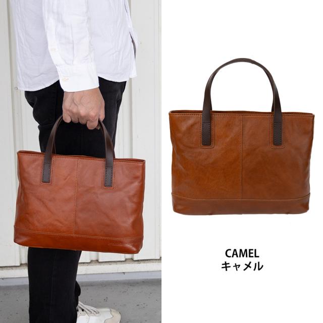 トートバッグ メンズ 小さめ ブランド ファスナー 手提げ 横型