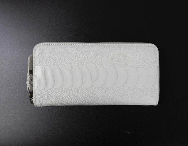 長財布 メンズ ラウンドファスナー 本革 革 レザー ブランド ダチョウ