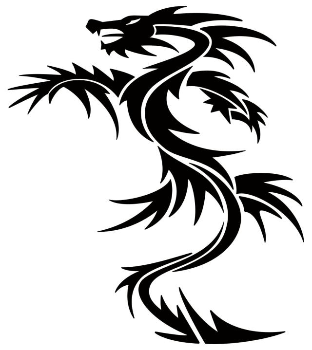 ドラゴン ステッカー ドラゴン 龍 竜 トライバル 1-19(左向き) カッティングステッカー 全12色 バイク 車 かっこいい 龍神 おしゃれ 傷隠し タンク カウル ヘルメット ステッカー 防水 耐水 アウトドア デカール 転写シール 160mmX140mm ステッカー