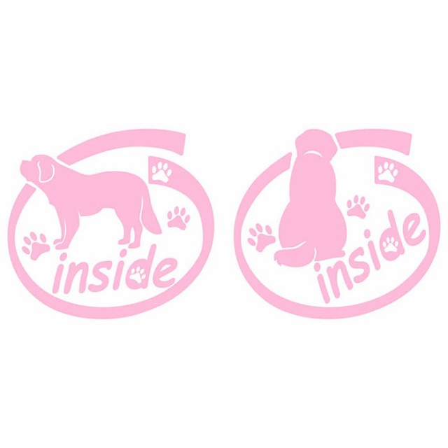期間限定キャンペーン 転写式ステッカー】ピンクドレスシーズー犬防水ステッカー4 犬雑貨・オーナーズグッズ