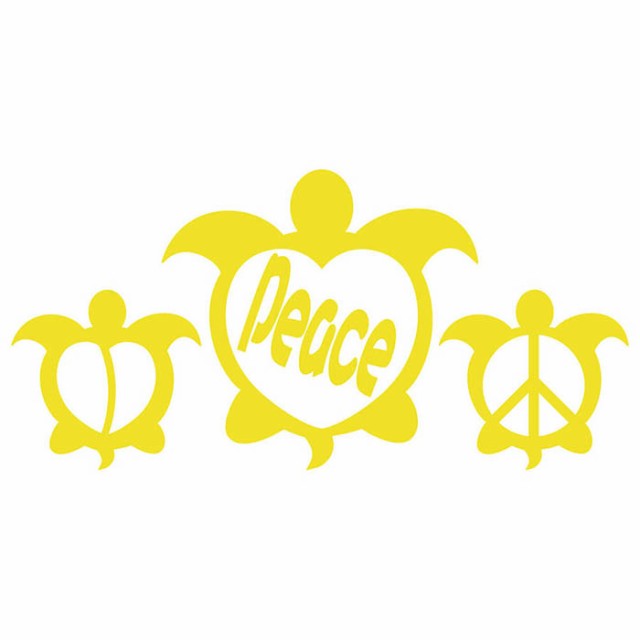 ハワイアン かわいい ハワイ ステッカー honu ( ホヌ ) Peace 2