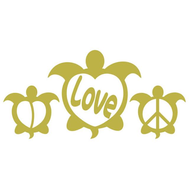 ハワイアン ハワイ ステッカー honu ( ホヌ ) Love 3