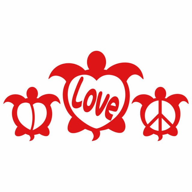 ハワイアン ハワイ ステッカー honu ( ホヌ ) Love 3 ハワイアン ハワイ ステッカー honu ( ホヌ ) Love 3