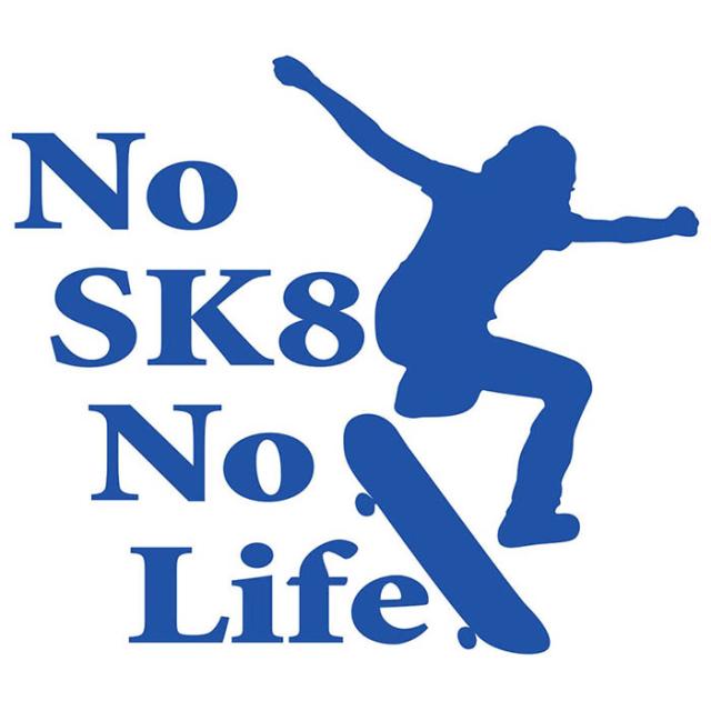 スケボー スケートボード ステッカー No SK8 No Life ( スケート
