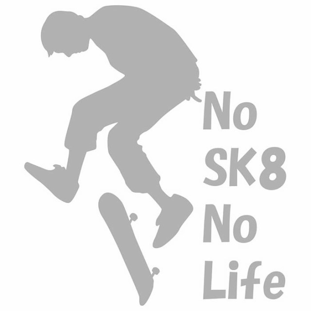 スケボー スケートボード ステッカー No SK8 No Life ( スケートボード 