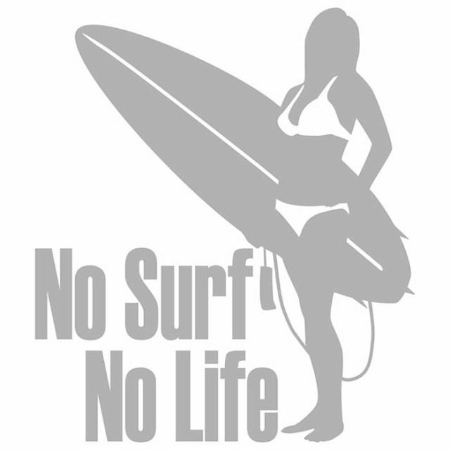 サーフィン ステッカー No Surf No Life ( サーフィン )4 カッティング