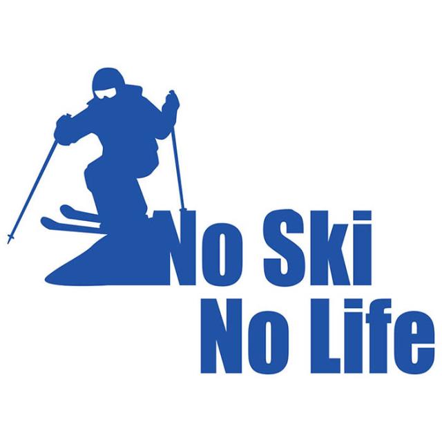スキー ステッカー No Ski No Life ( スキー )3 カッティング