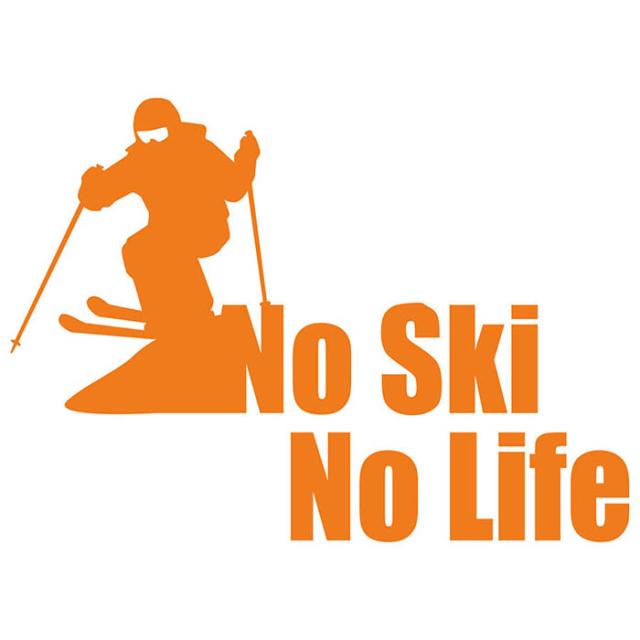 スキー ステッカー No Ski No Life ( スキー )3 カッティング