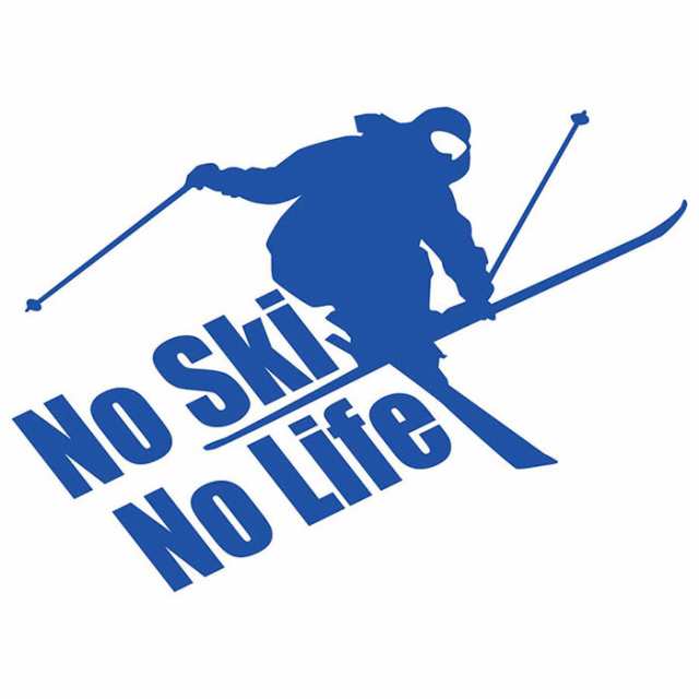 スキー ステッカー No Ski No Life ( スキー )4 カッティング