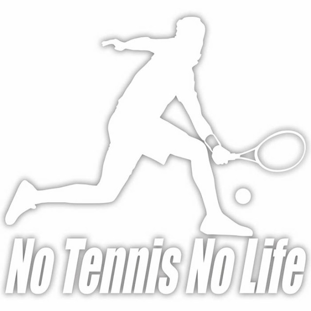 テニス ステッカー No Tennis No Life ( テニス )4 カッティングステッカー 全12色 車 ウィンドウ 窓ガラス かっこいい 庭球  シルエット の通販はau PAY マーケット - カッティングステッカーのM'sWorks au PAY マーケット店