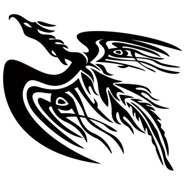 車 バイク かっこいい ステッカー フェニックス 不死鳥 鳳凰 トライバル 13 左向き カッティングステッカー 全12色 おしゃれ ユニーク の通販はau Pay マーケット カッティングステッカーのm Sworks Au Pay マーケット店