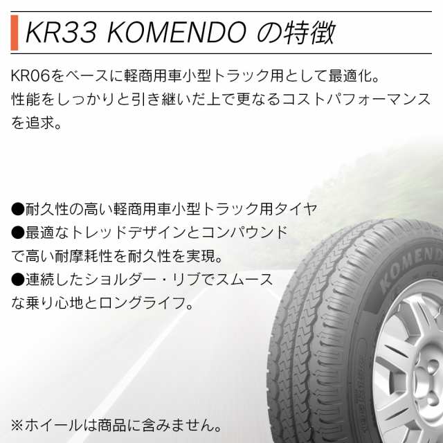 KENDA ケンダ KR33 KOMENDO バン(軽商用車、小型トラック専用) 165R13